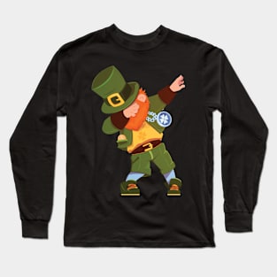 St Patricks Day Dabbing Leprechaun Long Sleeve T-Shirt